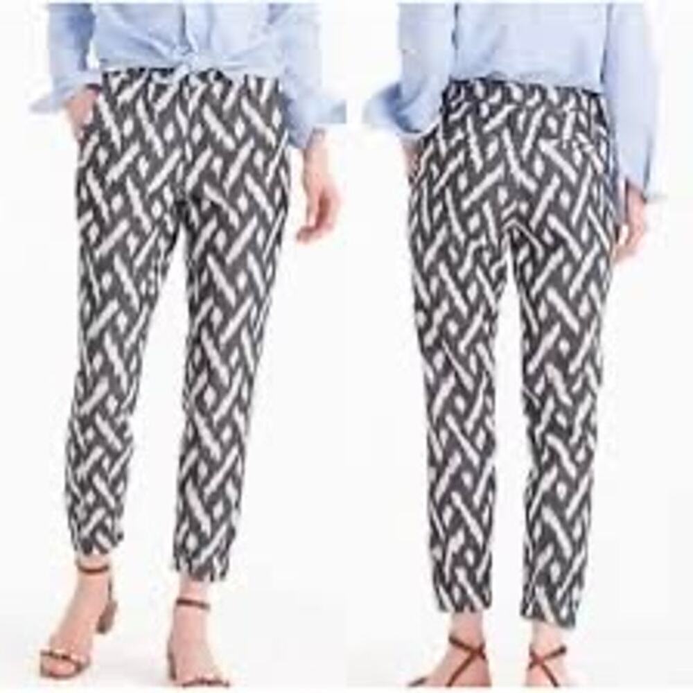 J. Crew Joggers Womens Size 0 Ikat Gray Cropped Seaside Pants